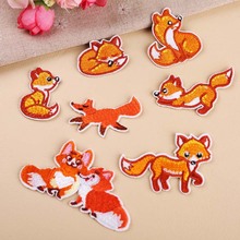 Fashion couple embroidery cartoon fox clothes decoration patch Embroidered Cute Iron On Kids Patches For Clothes Stickers Badge 2024 - buy cheap