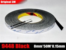 (8mm* 50 meters) 3M Black Double Sided Adhesive Tape for Cellphone Tablet, GPS LCD Display, Touch Screen, Frame, Repair 2024 - buy cheap