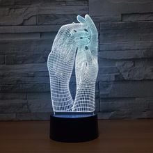 Love Two Hands-Lámpara LED 3D de dos manos para decoración de Lámpara de Mesa táctil, luz de noche con USB, iluminación interior para fiestas y vacaciones 2024 - compra barato