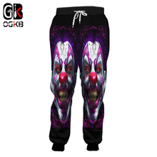 OGKB New Fashion Women/men's Funny Print Smile Clown 3d Sweatpants Joker Sweat Pants Man Bodybuilding Fitness Casual Joggers 2024 - buy cheap