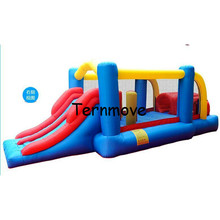 Trampolian feliz casa bouncer inflável para as crianças, brinquedos mini casa do salto inflável interior 2024 - compre barato