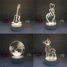 3D Lamp LED Small Night Light tower Guitar Deer Sahpe Atmosphere Lamp bedroom light For Kids Gift 2024 - buy cheap