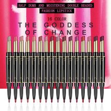 Pudaier 2 in 1 16 Color New Double Ended Sexy Lasting Matte Lipstick Waterproof Lipliner Lipstick Pencil 2024 - buy cheap