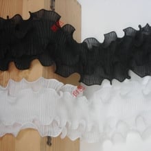 9cm Black and White Chiffon Bilateral Ruffled Tape Ruffled Lace Trim Lace Ribbons Fashion DIY Material Skirt Collar Accessary 2024 - buy cheap