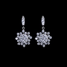 Flower Shape Colorful Cubic Zirconia Silver Plated Stud Earrings For Women Accessories GLE0263 2024 - buy cheap