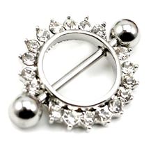 1 Pcs Amazing Stainless Steel Love Nipple Shield Bar Ring Body Piercing Clear Crystal Sunflower 2024 - buy cheap