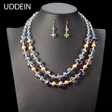 UDDEIN African beads jewelry set Layer Crystal Necklace & Pendant Vintage Statement Chokers Nigerian Wedding Indian Jewelry Sets 2024 - buy cheap