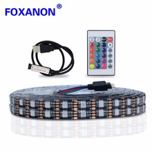 Foxanon-fita de led rgb., controle remoto flexível para tv com usb, dc 5v, à prova d'água 5050, 0.5m, 1m, 2m, 3m, 4m, 5m e 60led/m. 2024 - compre barato