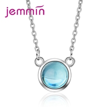 Exquisite Genuine 925 Sterling Silver Round Pendant Necklace Trendy Romantic 925 Sterling Silver Jewelry For Women Girls 2024 - buy cheap