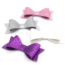 1PC Retail New 12 Colors 3'' Leather Bow with/without Hair Clips Kids Hairpins for Headband Hair Accessories Headwear 2024 - buy cheap