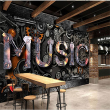 Beibehang пользовательские 3d обои в стиле ретро, металлическая шестерня, музыкальный бар, обои для телевизора, гостиной, спальни, украшение для стен 2024 - купить недорого