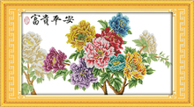 Safety and wealth cross stitch kit flower 18ct 14ct 11ct count printed canvas stitching embroidery DIY handmade needlework 2024 - buy cheap