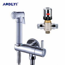 AODEYI-grifos mezcladores de bidé termostáticos, válvula pulverizadora de ducha de bidé manual de latón con soporte, manguera de ducha, herramienta de baño 2024 - compra barato