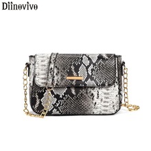 DIINOVIVO Small Snake PU Leather Bags For Women Chain Shoulder Bag Female Crossbody Bags Famous Brand Woman Bags 2021 WHDV1162 2024 - buy cheap