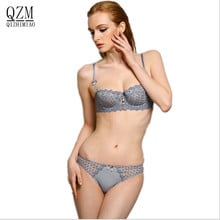 Qizhimiao moda lingerie tentação transparente ultra-fino bordado roupa interior sexy gaze conjunto de sutiã 2024 - compre barato