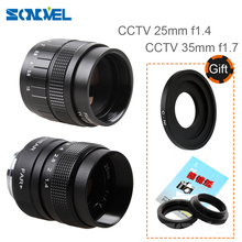 2 in 1 25mm F1.4 CCTV + 35mm F1.7 CCTV TV Movie lens +Macro ring for Nikon 1 AW1 S2 J4 J3 J2 J1 V3 V2 V1 mirrorless Camera C-NI 2024 - buy cheap