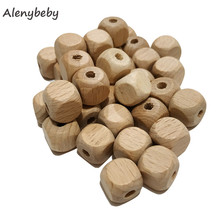 Cubo de madera Cuentas cuadradas mordedor, cuentas de madera de haya Natural de 12mm para elaboración de joyas, collar de dentición para bebé, producto artesanal 2024 - compra barato