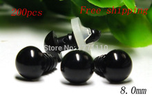 Free shipping!!!Wholesale 1000pcs 8mm and 1000pcs 7mm black safety eyes for Emma Lai 2024 - buy cheap