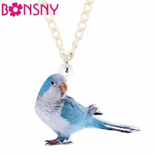Bonsny colar bijuteria de acrílico azul, bonitinho com pingente de monachus de pássaro na moda, bijuteria para animais de estimação, acessórios para meninas e mulheres 2024 - compre barato