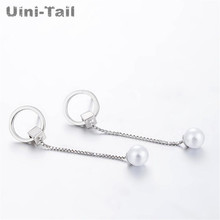 Uini-Tail hot new 925 sterling silver national wind pearl circle earrings fashion wild tide flow sense allergy jewelry GN395 2024 - buy cheap