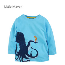 Little Maven New Autumn Spring Children  Clothing Brand Long - sleeved O-neck Octopus Quality Cotton Boys Casual Tshirt 2024 - buy cheap