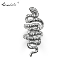 Anillo de Plata de Ley 925 con forma de serpiente para hombre y mujer, sortija con diseño de corazón rebelde, estilo europeo, joyería 2024 - compra barato