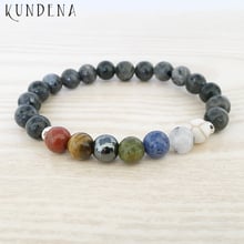 Contas de chakra, pulseira de pedra labradorite masculina, 7 contas de energia 2024 - compre barato