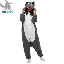 HKSNG-Pijama con estampado de lobo para adultos, ropa de dormir con dibujos de animales, mono de fiesta de anime, Kigu 2024 - compra barato
