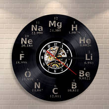 LED Chemical Element Periodic Vinyl Record Wall Clock Creative CD Record Wall Clock Vintage Classroom Student Room Decor 2024 - buy cheap