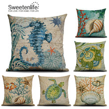 Sweetenlife Decorative Cushions Ocean Series Sofa Throw Pillows Cover 45*45 Cushions Home Decor Pillow Case Sofa Cushion Covers 2024 - buy cheap