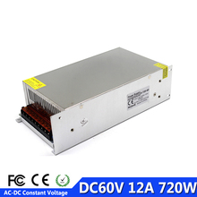 DC Power Supply 60V 12A 720w Led Driver Transformer 220V AC to DC60V Power Adapter SMPS for strip lamp Industry CNC CCTV 2024 - buy cheap