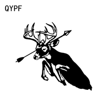 QYPF 15.7*14CM Hunting Arrowhead Deer Antlers Decor Car Sticker Vinyl Accessories Silhouette C16-1741 2024 - buy cheap