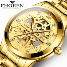 FNGEEN Automatic Watch Men Top Brand Luxury Skeleton Mechanical Watches Steel Gold Diamond Wristwatch Man Clock Men Golden Watch 2024 - buy cheap