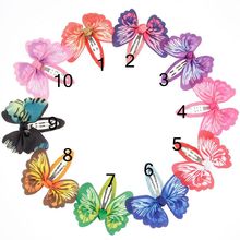 Yundfly 10pcs/lot Chic Baby Girls Ribbon Butterfly Hair Clips Kids Bowknot Hairpins Children Hair Bows Head Accessories 2024 - buy cheap