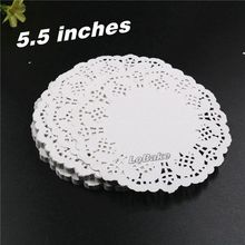 (160pcs/pack) New arrivals 5.5 inches round shape white color paper doilies high food grade wood pulp placemat bread cake holder 2024 - buy cheap