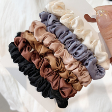 6pcs/set Women Elegant Solid Silk Elastic Hair Bands Simple Design Ponytail Holder Scrunchies Tie Headbands Hair Accessories 2024 - buy cheap