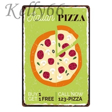 [ Kelly66 ] Pizza Vintage Metal Sign Tin Poster Home Decor Bar Wall Art Painting 20*30 CM Size y-1637 2024 - buy cheap