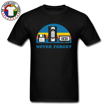 Never Forget Disc Cassette Vintage Tshirts Old School Rock Tape Floppy Sarcastic VHS 100% Cotton Fall Crewneck Tshirts Man 2024 - buy cheap