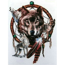 DIY diamond painting wolf icons 5D drill cross stitch unfinished full  square diamond embroidery picture A dream catcher 2024 - buy cheap