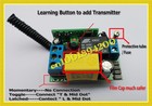 Interruptor de alimentação com controle remoto, mini interruptor de iluminação controlada remotamente, código de aprendizagem momentânea, 220/315 mhz, 433 v - especificações