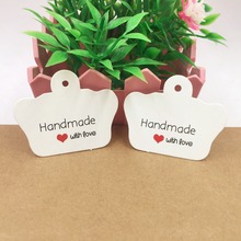 400Pcs/Lot Small Size Tags Handmade With Love Crown Shape Kraft Paper Cardboard for Jewelry Box Accessory Boxes Hang Tags Custom 2024 - buy cheap