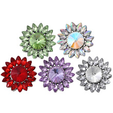 10pcs/lot Hot Sale 18MM Snap Jewelry Rhinestone Flower Snap Buttons fit 18mm 20mm Snap Bracelet Bangle For Women Jewelry 2024 - buy cheap