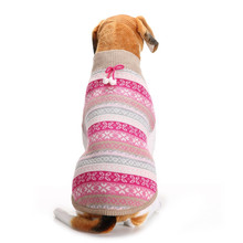 Suéter para cachorro de estimação de lã para outono/inverno, padrão floral de natal, suéter de tricô para cães médios e grandes, roupas para animais de estimação (rosa) 2024 - compre barato