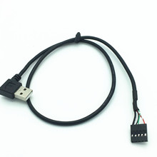 50CM  usb 90 Left angle A male to 1x 5Pin Female 2.54 USB header PCB motherboard cable 2024 - buy cheap