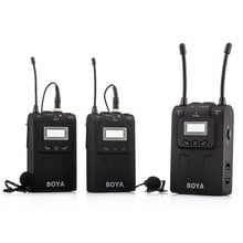 BOYA BY-WM8 беспроводной петличный микрофон UHF двухканальная система Запись микрофона передатчики для интервью ENG/EFP DSLR видео AV 2024 - купить недорого