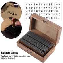 70pcs DIY Number Alphabet Combination Letter Stamp Diary Ablum Wedding Letter Wood Rubber Stamp Set with Vintage Wooden Box Gift 2024 - buy cheap