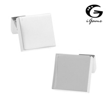 Men Gift Engravable   Silver Colour Double Side Square Style Copper Material   Cuff Links 2024 - buy cheap