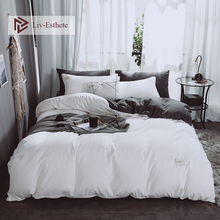 Liv-este a branco b cinza conjunto de cama de luxo para casa, cobertura de edredom macio, lençol plano, colcha, casal, king para adultos 2024 - compre barato