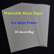 Adesivo impermeável para jato de tinta (20 folhas/lote), papel de transferência de jato de tinta a4, impressão em cores transparentes, adesivo de papel à prova d'água 2024 - compre barato