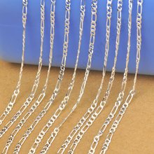 Hot!!!10PCS Wholesale Jewelry Figaro Necklaces Set 925 Sterling Silver Necklace Chains+Lobster Clasps For Pendant 16-30" 2024 - buy cheap